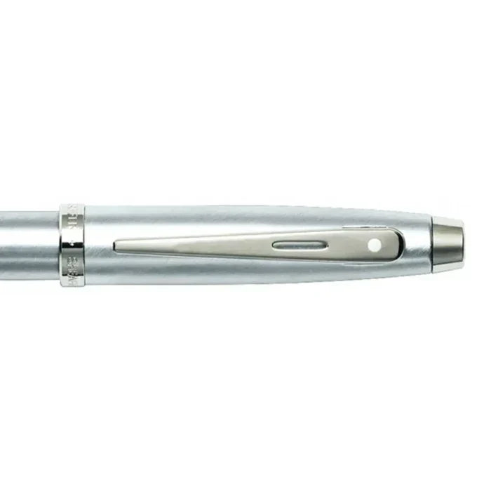 Sheaffer 100 Brushed Chrome Fountain Pen With Chrome Trims - Medium