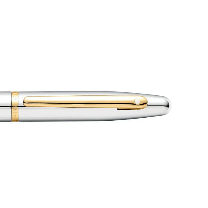 Sheaffer VFM Polished Chrome Rollerball Pen With Gold Trims
