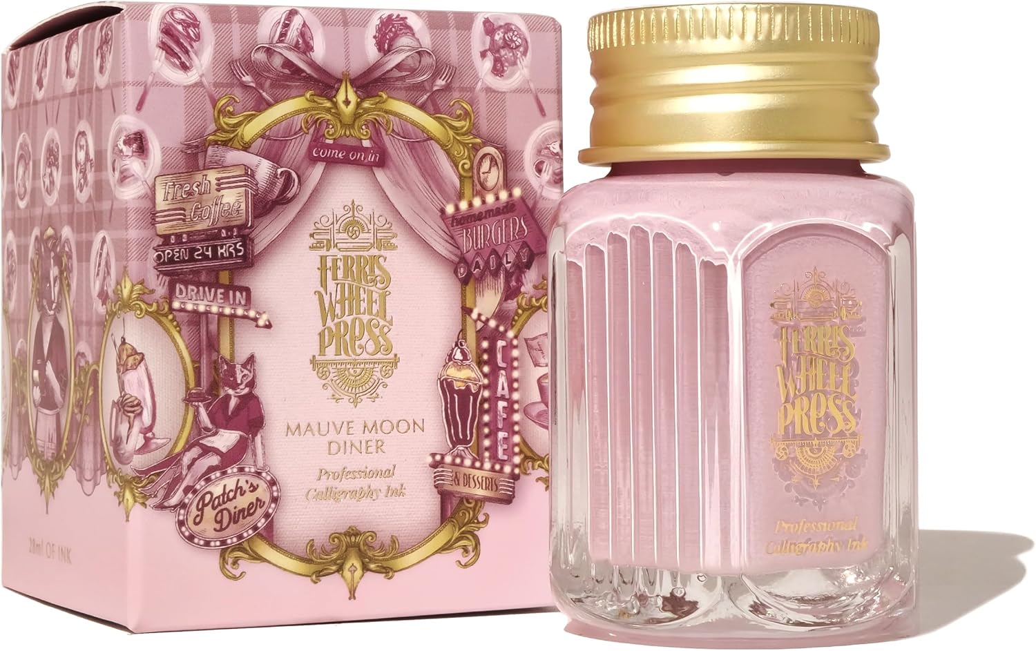 Ferris Wheel Press, Calligraphy Ink, Opaque Light Mauve, 28ml