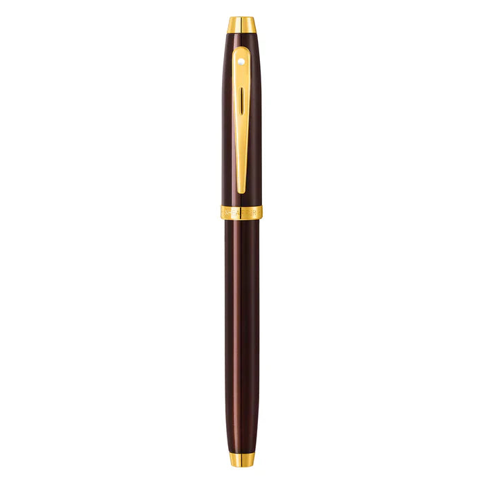 Sheaffer® 100 9370 Glossy Coffee Brown Rollerball Pen With PVD Gold-Tone Trim