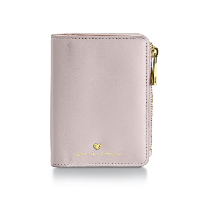 Sheaffer EIP Full-Grain Leather Zipped Bifold Coin Wallet - Pink