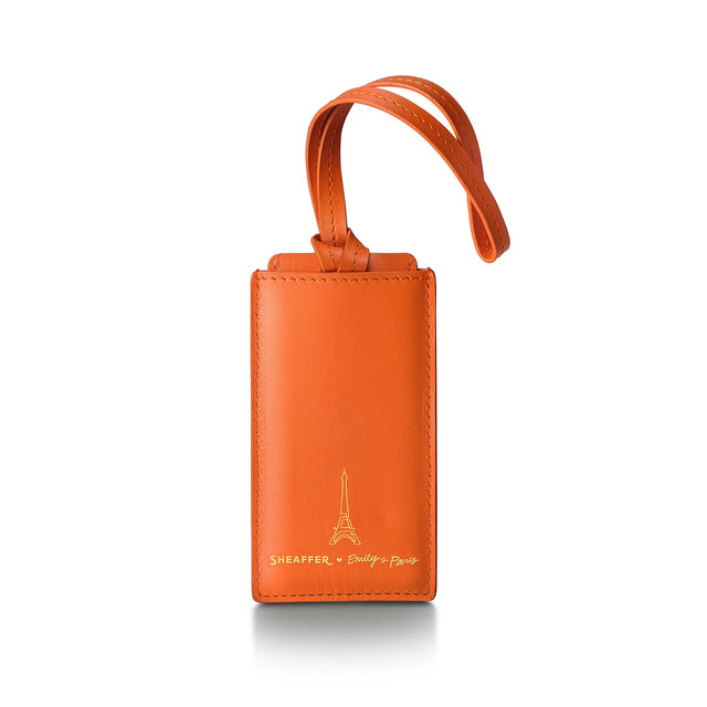 Sheaffer EIP Full-Grain Leather Luggage Tag - Orange