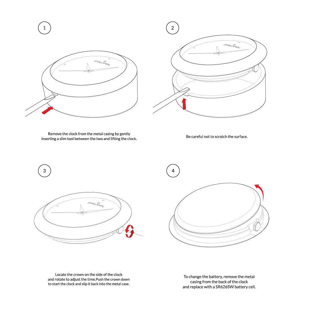 Sheaffer Gift Set ft. Bright Chrome 100 Ballpoint Pen with Gold Trims and Table Clock