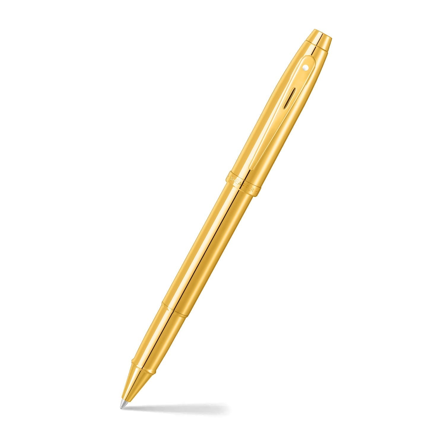 Sheaffer® 100 9372 Glossy PVD Gold Rollerball Pen With PVD Gold Trim