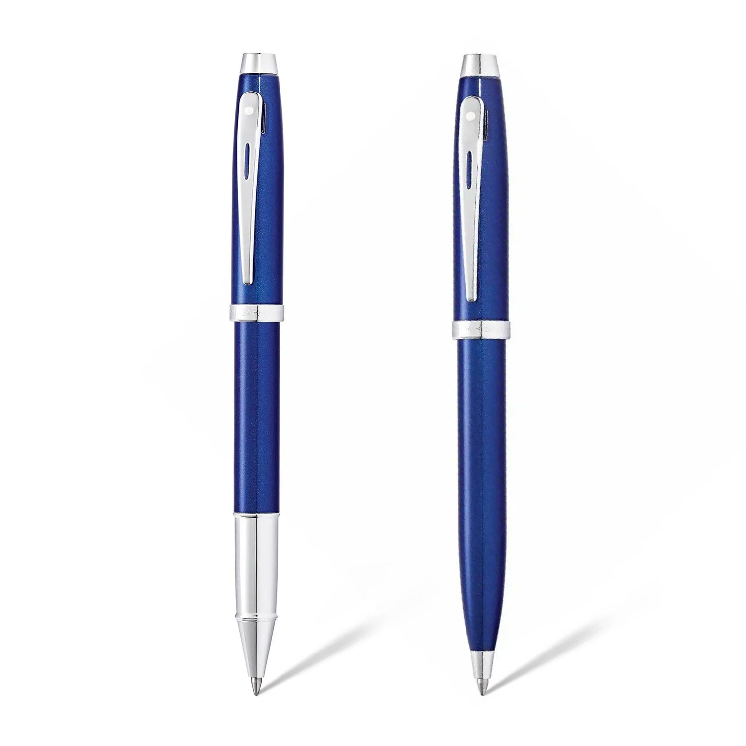 Sheaffer® Gift Set ft. Glossy Blue S100 9339 with Chrome Trim as Set of 2 pens -  Ballpoint Pen & Rollerball pen