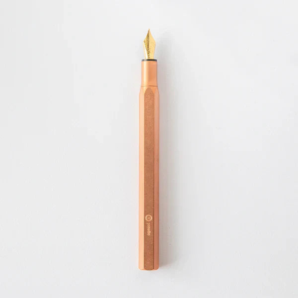 STAT-22 Brassing - Brass Desk Fountain Pen (F nib)