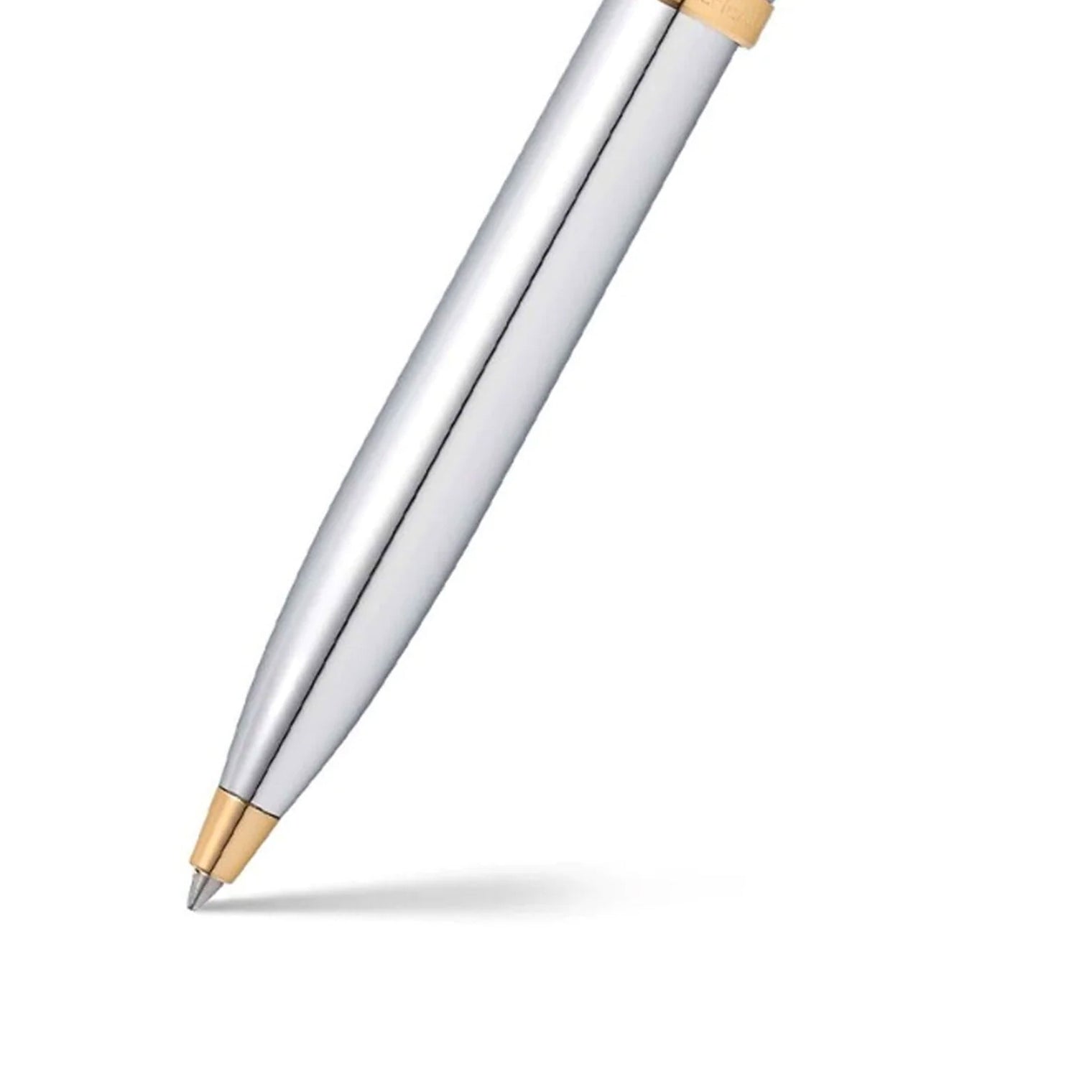 Sheaffer Gift Set ft. Bright Chrome 100 Ballpoint Pen with Gold Trims and Table Clock