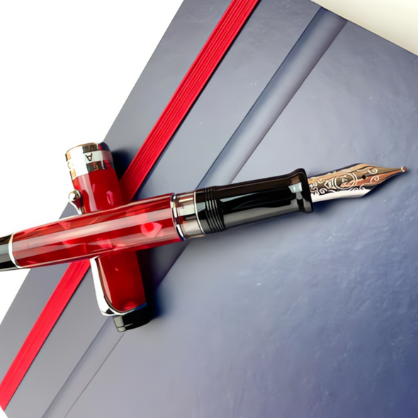 Aurora Optima Fountain Pen - Red