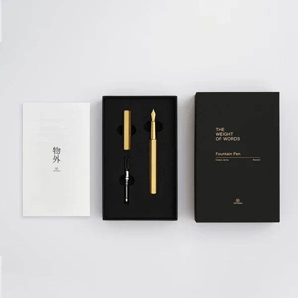 STAT-49 Classic Black Fountain pen Brass - F