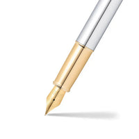 Sheaffer 100 Chrome with Gold Trims Fountain Pen - Medium