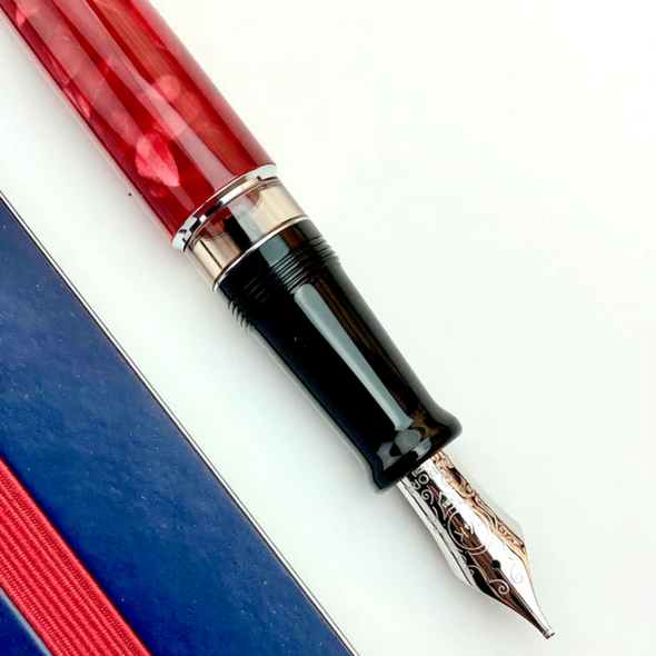Aurora Optima Fountain Pen - Red