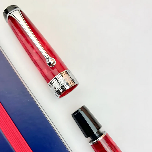 Aurora Optima Fountain Pen - Red