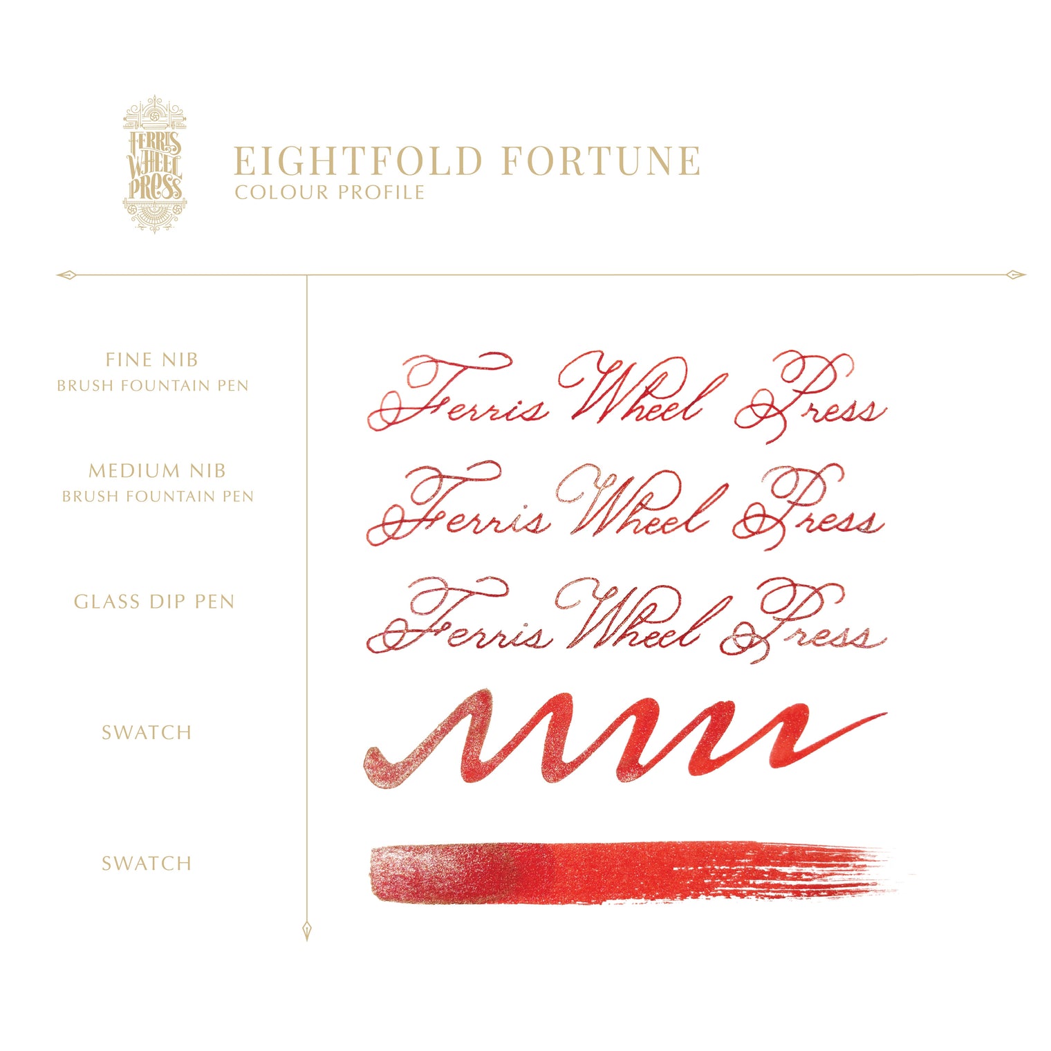 Lunar New Year Fountain Pen Ink 20mL / Fete Chinoise - Eightfold Fortune