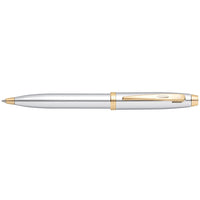 Sheaffer® Gift Set ft. Bright Chrome S100 9340 Ballpoint Pen with Gold Tone Trim and Medium Notebook