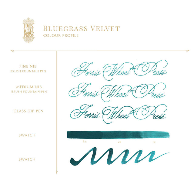 Fountain Pen Ink 38mL / Bluegrass Velvet - BGV