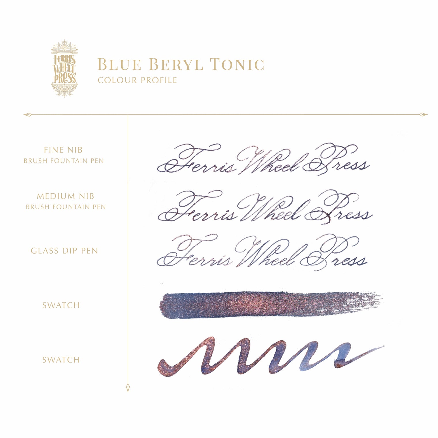 Ferritales Fountain Pen Ink 20mL / Blue Beryl Tonic - BBT
