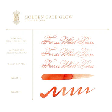 38ml Fountain Pen Ink  -  Golden Gate Glow