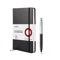 Sheaffer Gift Set ft. Glossy Black S100 9313 Ballpoint Pen with Chrome Trim and Medium Notebook