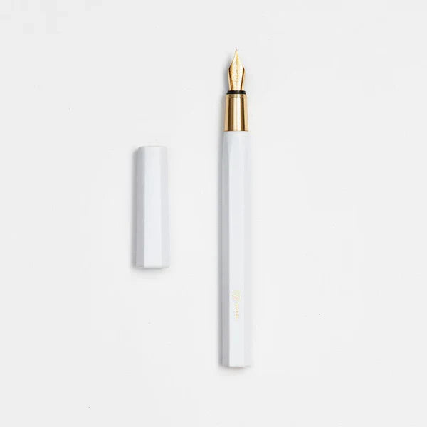 Resin & Brass - Fountain Pen (WHITE) (F nib)