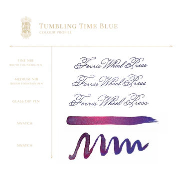 Ferritales 20ml Fountain Pen Ink  -  Tumbling Time Blue